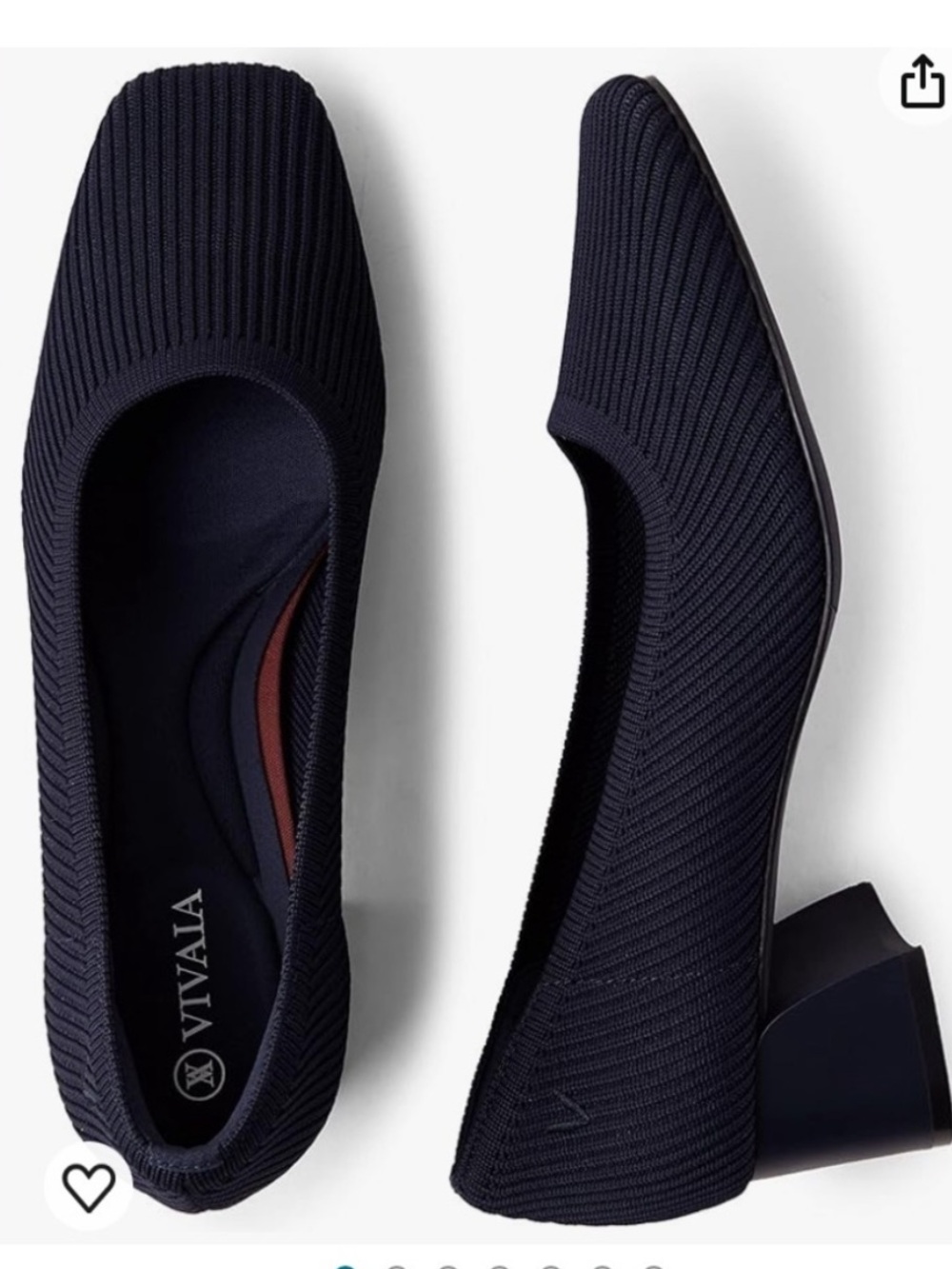 Vivaia Melody 2.0 Block Heel Square Toe Ribbed Knit Heels 42 US 10.5